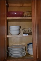 Plates and Bowls in Kitchen Cabinet