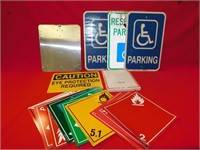 Qty of Placards and holders, parking signs