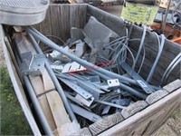 Misc. Bin of Cables and Galvanized Pieces