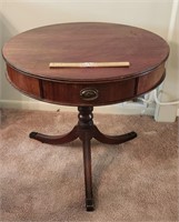 Vintage Drum/Round Table with Drawer