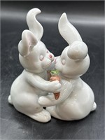 Hand Painted Kissing Bunnies S & P Shakers