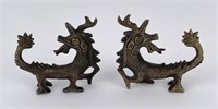 Pair of Bronze Chinese Kylin