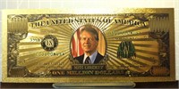 24k gold-plated banknote Jimmy Carter