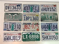 12 Automobile License Plates