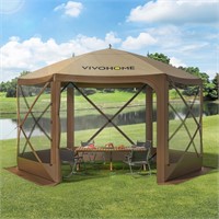VIVOHOME 10x10ft Pop-Up Gazebo Tent  6-Sided