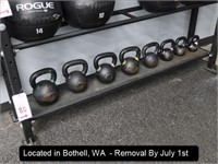 LOT, (8) ASSORTED SIZED KETTLE BELLS