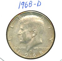 1968-D Kennedy Half Dollar - 40% Silver