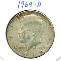 1969-D Kennedy Half Dollar - 40% Silver