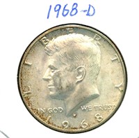 1968-D Kennedy Half Dollar - 40% Silver