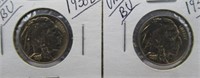 (2) 1938-D UNC BU Buffalo Nickels.