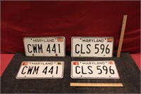 Pair of Maryland 1980s tags