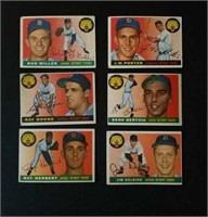 6 different 1955 Topps Detroit Tigers