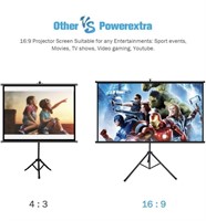 80 inch Projector Screen with Stand, 16:9 HD 4K