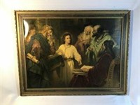 Religious Lithograph - Jesus & The Scribes