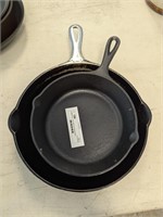 (2) cast iron frying pans