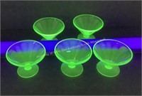 * Uranium glass custard dishes 4" dia