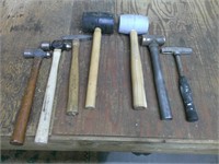 hammers, brass, rubber, ball pean