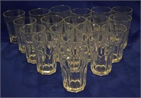 19 pcs. Clear Glass Drinking Glasses - Restaurant