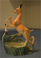 Vintage Leaping Deer Ceramic Planter