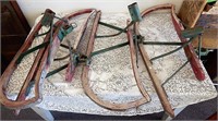 4 Antique Wood / Iron Sleigh Runners