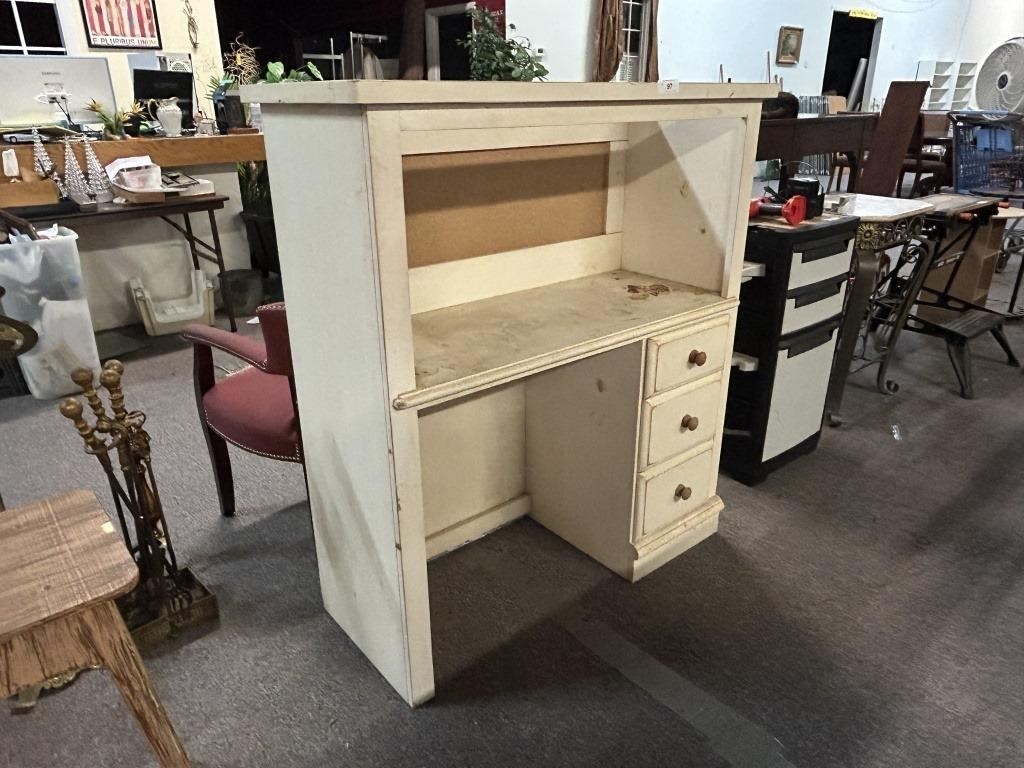 Three Drawer Kneehole Desk, Needs A Little TLC