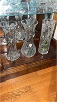 3 Cut Glass Vases