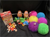 VTG Mr & Mrs Potato Head, Box of Tinkertoys & 6