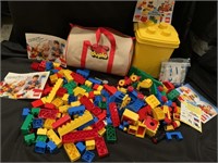 VTG Lego Duplo Duffle Bag, Plastic Container &