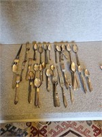 LOT OF SILVER PLATE UTENSILS VARIOUS MAKERS