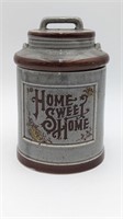 VINTAGE HOME SWEET HOME STONEWARE CANISTER