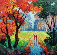 “Autumn Love” 18"x18" Original Painting-Antanenka