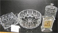 Leaded Glass Bowl & Misc.