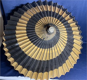Vintage Asian Bamboo and Oil Paper Parasol