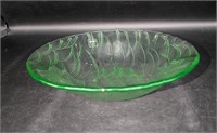 Vintage Crystal Bowl Green Tint IVV Italy