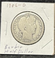 1906 D BARBER HALF DOLLAR