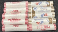 (10) 50 CENT ROLLS OF UNCIRCULATED LINCOLN PENNIES