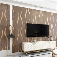 3D Ripple Wallpaper 20.87Wx393.7L - Dark Brown