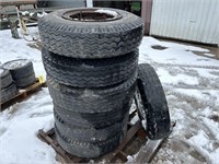(6) Lowboy Rims and Tires (1) Tire