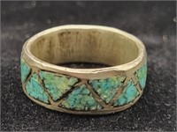 Turquoise & Metal Ring Size 9.5