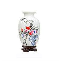 Chinese Bird and Flower Vase,Jing Dezhen Small Whi