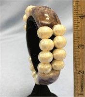 Amethyst and freshwater pearl bracelet         (2)