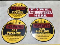 Signs- Gas Pipeline, Fire Extinguisher
