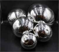 Large Silver Glass Balls