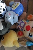Box of musical stuffed animals