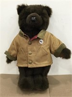 LL Bean Brown Teddy Bear w/Barn Coat