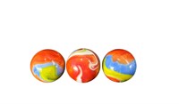VITRO AGATE LOT OF 3 SHOOTER MARBLES PARROTS?