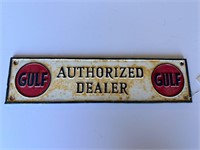 Gulf Authorized Dealer Cast Iron Sign