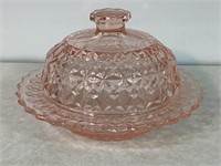 Butter Dish W/Lid, Jeanette Pink Depression Glass