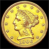 1906 $2.50 Gold Quarter Eagle HIGH GRADE