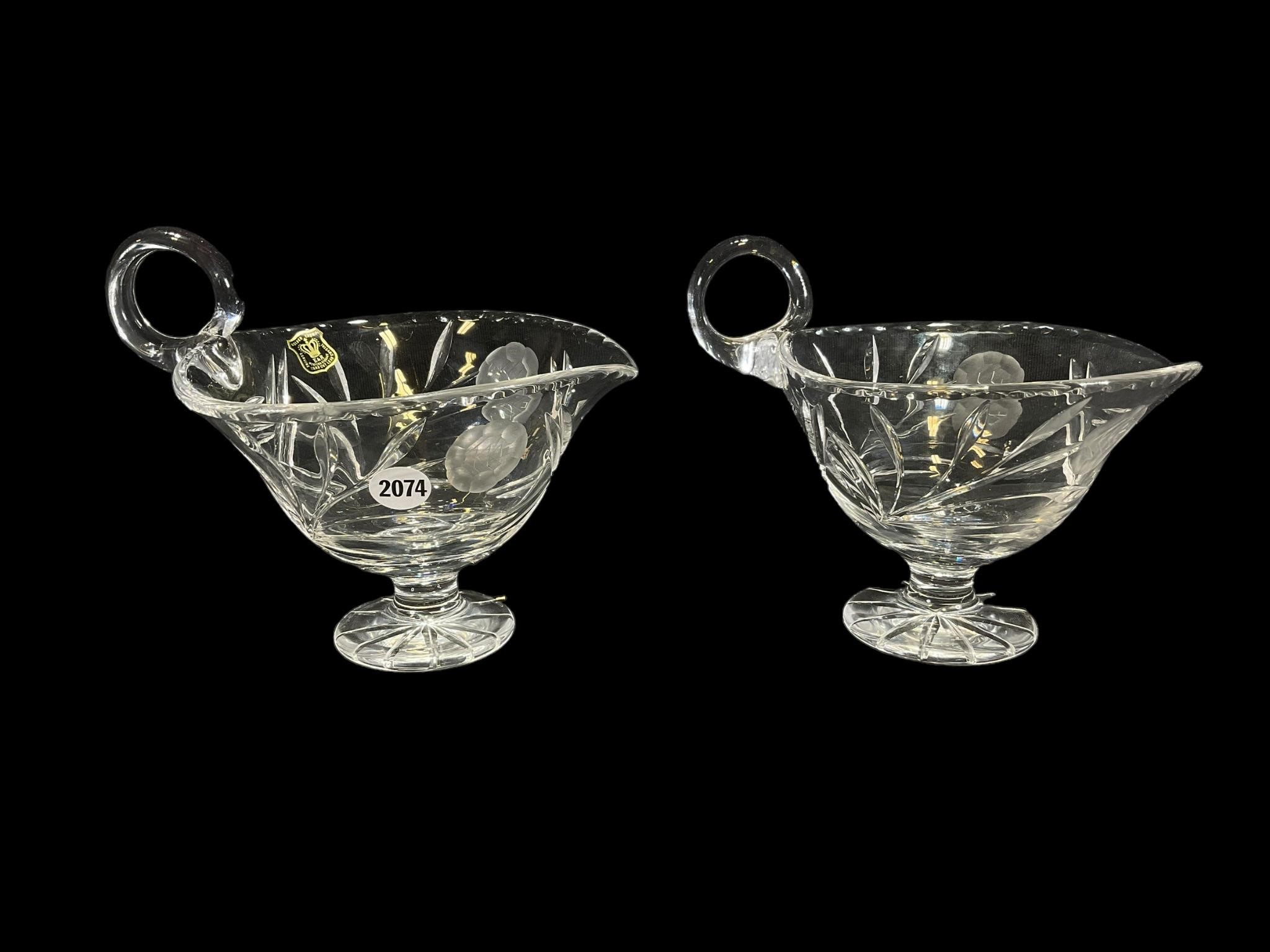 Pair of E & R Golden Crown Gravy Bowls